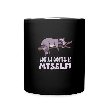 Waschbär - Tasse einfarbig - Schwarz - Vorne