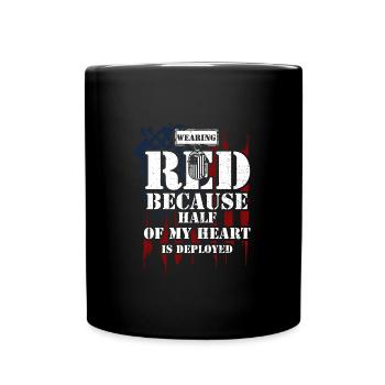 Wearing RED Because Half Of My H... - Full Colour Mug - black - Front