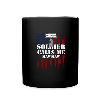 My Favorite Soldier Calls Me Mawmaw - Full Colour Mug - black - Front