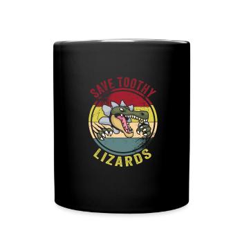 Echse Gator - Tasse einfarbig - Schwarz - Vorne