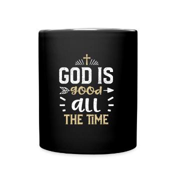 God is good all the time - Jesus - Full Colour Mug - black - Front