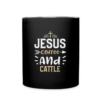 Jesus Coffee And Cattle - Jesus - Full Colour Mug - black - Front