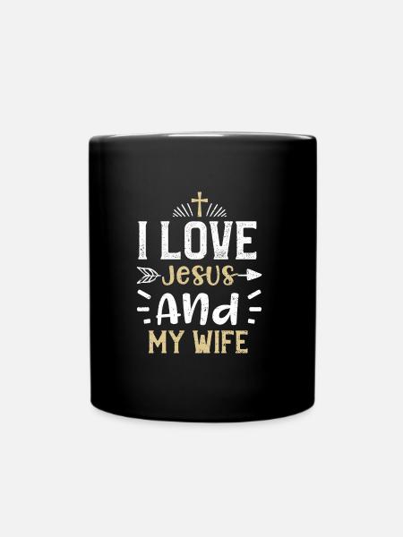J’aime Jésus et ma femme - Jésus - Mug uni - noir