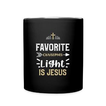 La lumière de Noël préférée est Jésus - Mug uni - noir - Devant