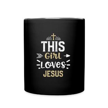 Cette fille aime Jésus - Jésus - Mug uni - noir - Devant