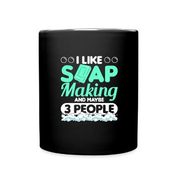 Seife machen - Tasse einfarbig - Schwarz - Vorne