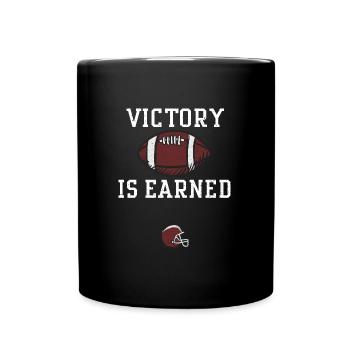 Victory is earned - Football - Tasse einfarbig - Schwarz - Vorne