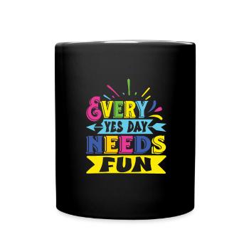 Oui Jour - Mug uni - noir - Devant