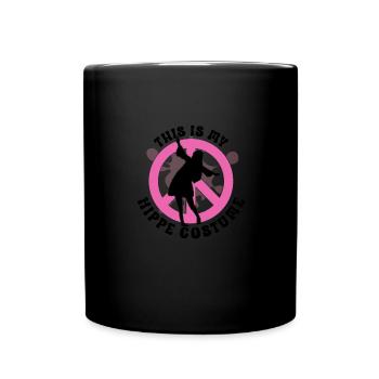 Hippie Peace Zeichen Frieden Blumen Blumenkind - Tasse einfarbig - Schwarz - Vorne