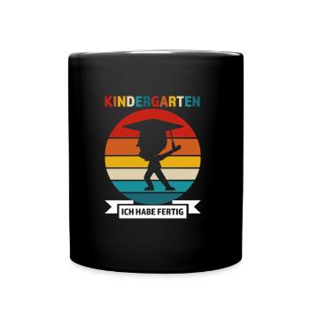 Kindergarten Abschluss KITA-Kind Geschenk - Tasse einfarbig - Schwarz - Vorne