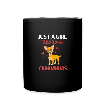 Chihuahua Tochter Mutter - Tasse einfarbig - Schwarz - Vorne