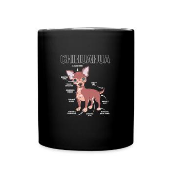 Anatomie du chihuahua - Mug uni - noir - Devant