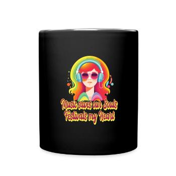 Festival - Tasse einfarbig - Schwarz - Vorne