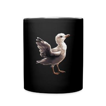 Baby Seagull Seabird - Full Colour Mug - black - Front