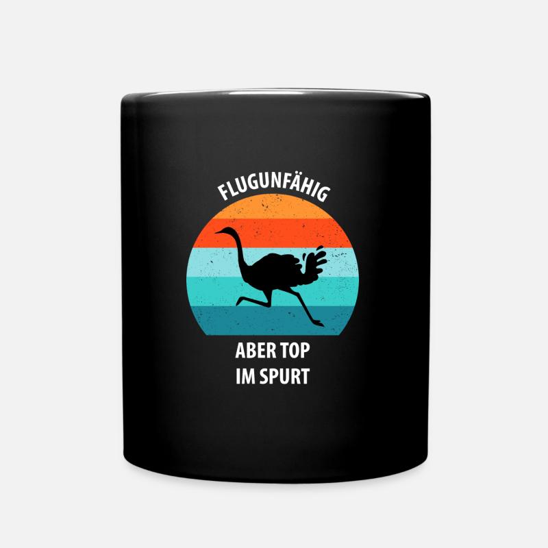 Strauß Ostrich Vogel Strauß Ornithologie - Tasse einfarbig - Schwarz