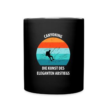 Canyoning Bergsteigen Klettern Wandern Berge - Tasse einfarbig - Schwarz - Vorne