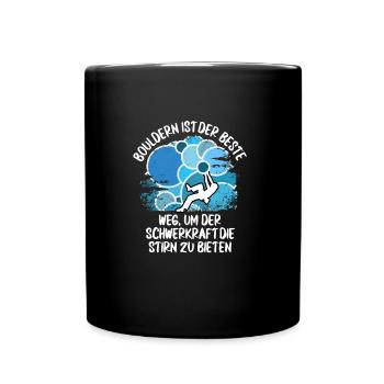 Vintage Bouldern Boulderer Klettern Kletterer - Tasse einfarbig - Schwarz - Vorne