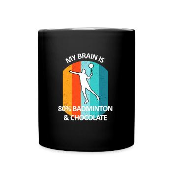 Badminton Badminton Badminton Player Chocolat - Mug uni - noir - Devant