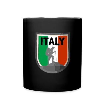 Drapeau de l’Italie Drapeau italien Vintage Look vieilli - Mug uni - noir - Devant