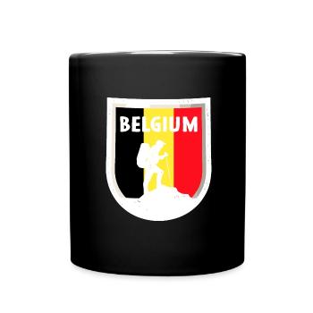 Belgien Flagge Vintage Belgische Fahne Used Look - Tasse einfarbig - Schwarz - Vorne