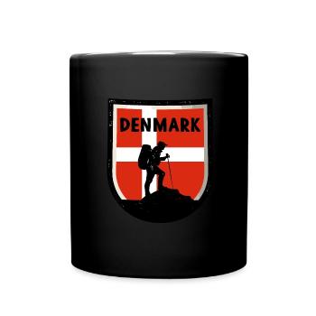 Flag of Denmark Scandinavia Danish Flag Travel - Full Colour Mug - black - Front