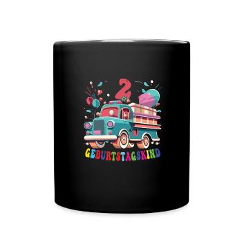 2. Geburtstag Jungs - Tasse einfarbig - Schwarz - Vorne