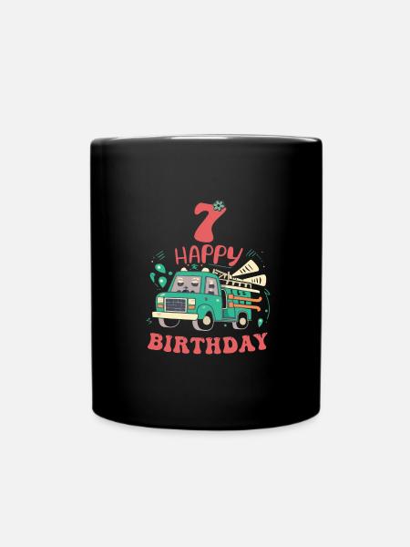 7e anniversaire Garçons - Mug uni - noir