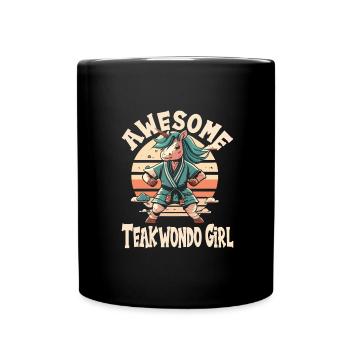 Teakwondo - Tasse einfarbig - Schwarz - Vorne