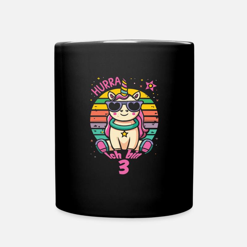 3. Geburtstag - Tasse einfarbig - Schwarz