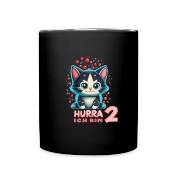 2. Geburtstag - Tasse einfarbig - Schwarz - Vorne