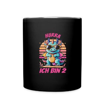 2. Geburtstag - Tasse einfarbig - Schwarz - Vorne