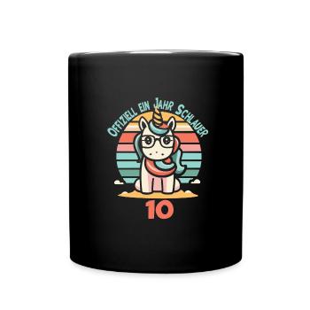 10. Geburtstag - Tasse einfarbig - Schwarz - Vorne