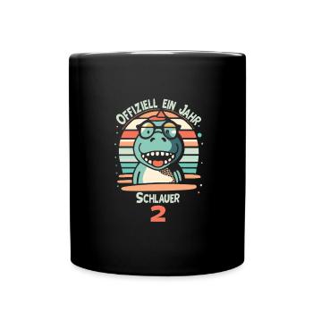2. Geburtstag - Tasse einfarbig - Schwarz - Vorne