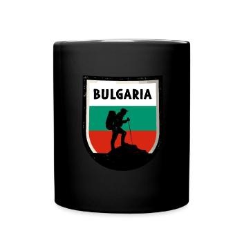 Bulgarien Flagge Bulgarische Fahne Goldstrand - Tasse einfarbig - Schwarz - Vorne