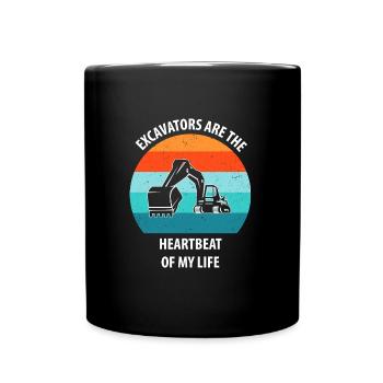 Excavator Excavator Driver Excavator Truck - Full Colour Mug - black - Front