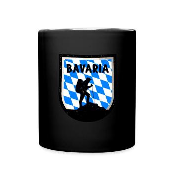 Bayern Flagge Used Look Bayerische Fahne Vintage - Tasse einfarbig - Schwarz - Vorne