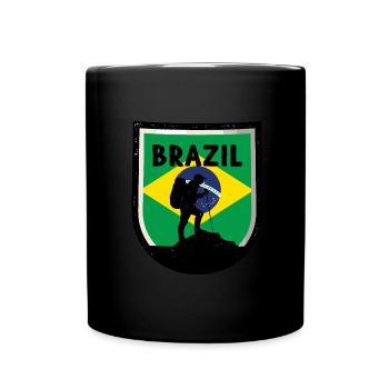 Drapeau du Brésil Drapeau de l’Amérique du Sud - Mug uni - noir - Devant