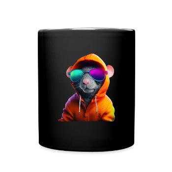 Mouse with Sunglasses Colorful Cool Mice - Full Colour Mug - black - Front