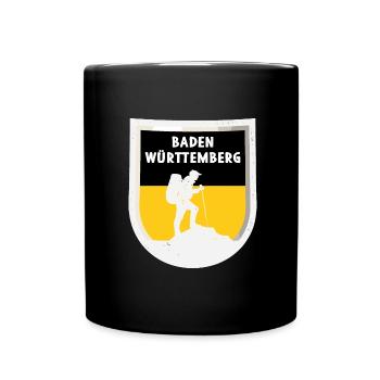 Flag of Baden Württemberg Heimat Stuttgart - Full Colour Mug - black - Front