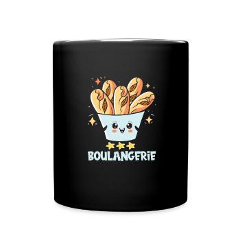 Französisches Essen - Tasse einfarbig - Schwarz - Vorne