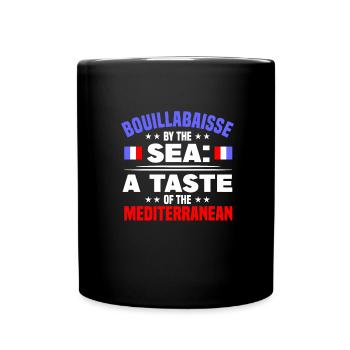 Französisches Essen - Tasse einfarbig - Schwarz - Vorne