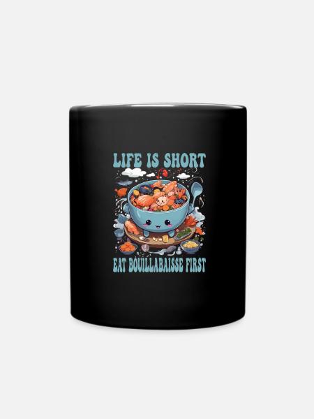 Französisches Essen - Tasse einfarbig - Schwarz
