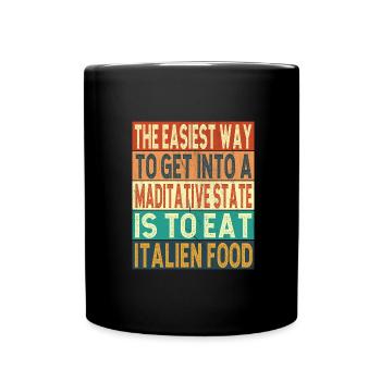 Italienisches Essen - Tasse einfarbig - Schwarz - Vorne