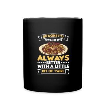 Italienisches Essen - Tasse einfarbig - Schwarz - Vorne