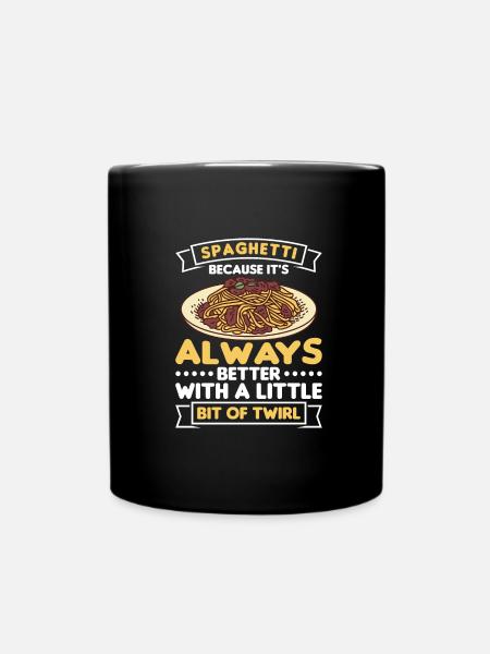 Italienisches Essen - Tasse einfarbig - Schwarz