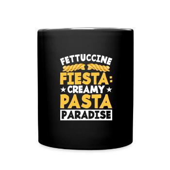 Italienisches Essen - Tasse einfarbig - Schwarz - Vorne
