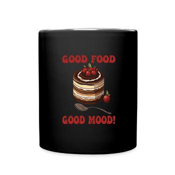 Italienisches Essen - Tasse einfarbig - Schwarz - Vorne