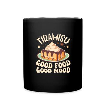 Italienisches Essen - Tasse einfarbig - Schwarz - Vorne