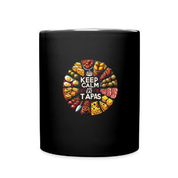 Spanisches Essen - Tasse einfarbig - Schwarz - Vorne