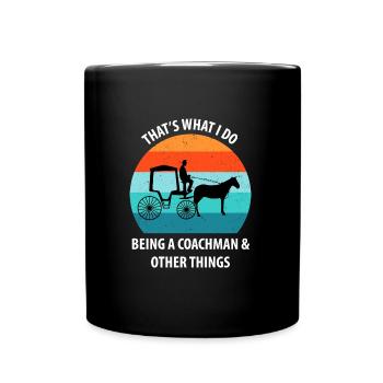 Coachman Carriage Horse-drawn carriage Carriage - Full Colour Mug - black - Front